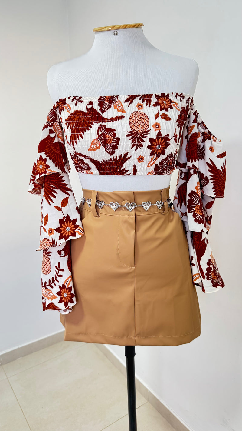Cropped Floral Garantido